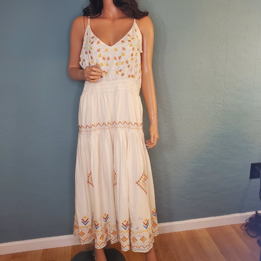 MISS ME WOMEN'S SOUTHWESTERN EMBROIDERED TIERED MIDI DRESS Sz XL